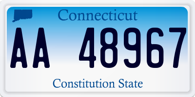 CT license plate AA48967