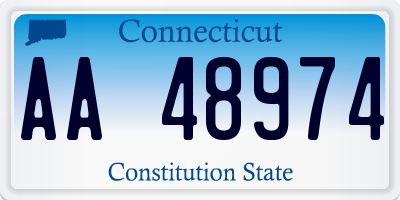 CT license plate AA48974