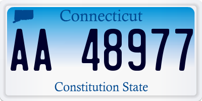 CT license plate AA48977