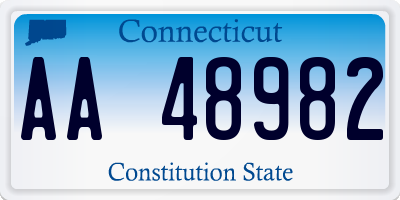 CT license plate AA48982