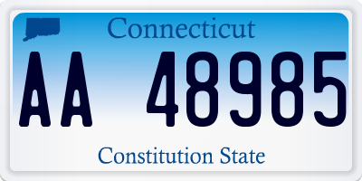 CT license plate AA48985