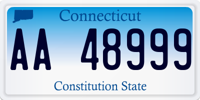 CT license plate AA48999