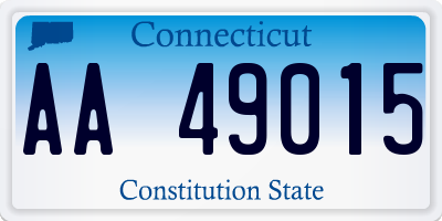 CT license plate AA49015