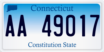 CT license plate AA49017