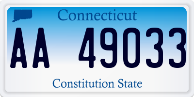 CT license plate AA49033