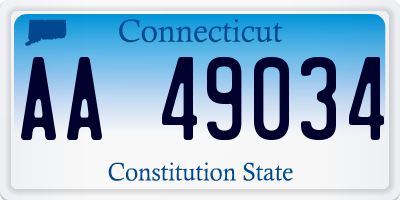 CT license plate AA49034