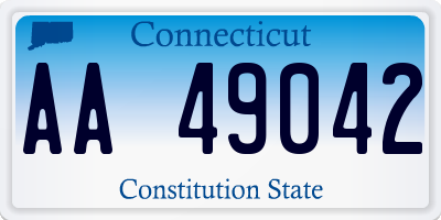 CT license plate AA49042