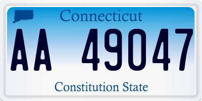 CT license plate AA49047