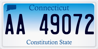 CT license plate AA49072