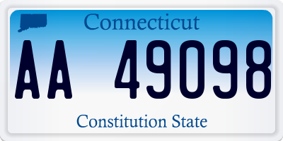 CT license plate AA49098