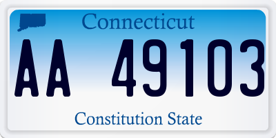 CT license plate AA49103