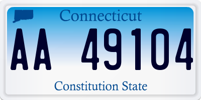 CT license plate AA49104