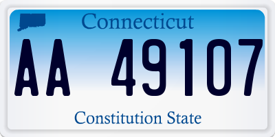 CT license plate AA49107