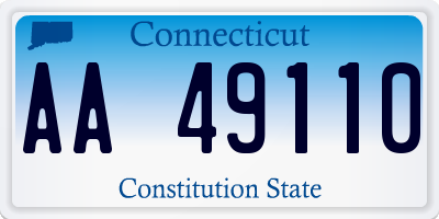 CT license plate AA49110