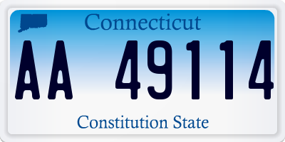 CT license plate AA49114