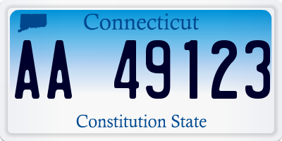 CT license plate AA49123
