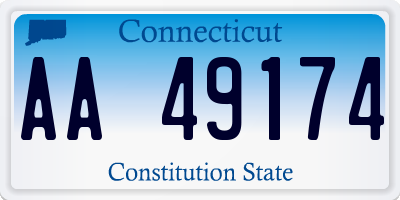 CT license plate AA49174