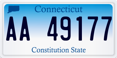 CT license plate AA49177