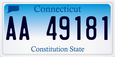 CT license plate AA49181