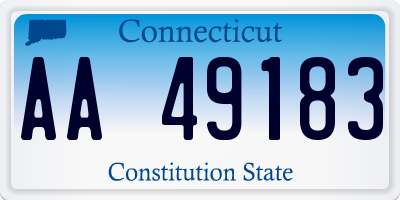 CT license plate AA49183