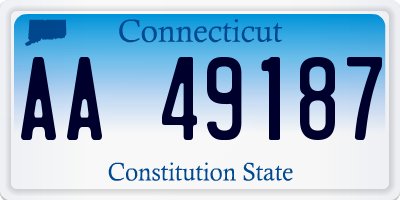 CT license plate AA49187