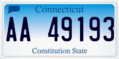 CT license plate AA49193