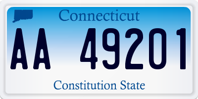 CT license plate AA49201