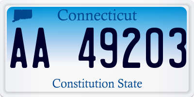 CT license plate AA49203