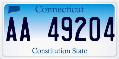 CT license plate AA49204