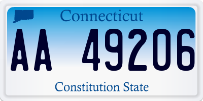 CT license plate AA49206