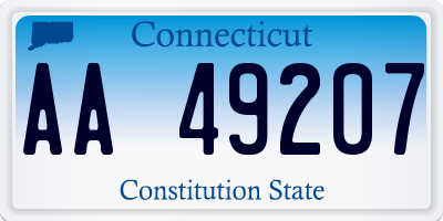 CT license plate AA49207