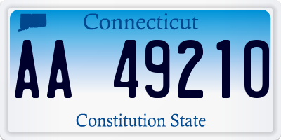 CT license plate AA49210