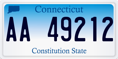 CT license plate AA49212