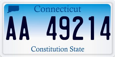 CT license plate AA49214