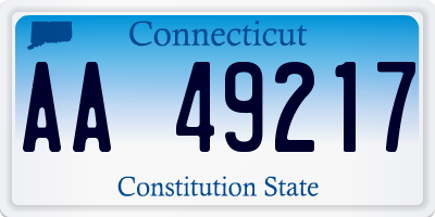 CT license plate AA49217