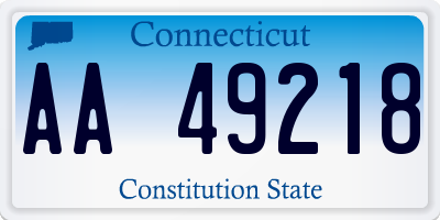 CT license plate AA49218