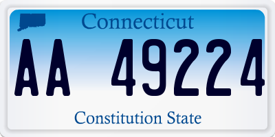 CT license plate AA49224