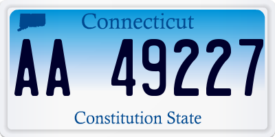 CT license plate AA49227