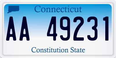 CT license plate AA49231