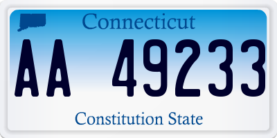 CT license plate AA49233