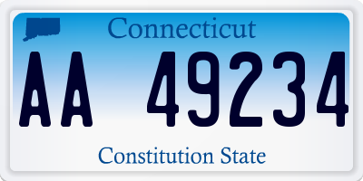 CT license plate AA49234