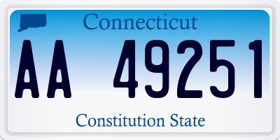 CT license plate AA49251