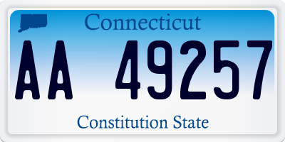 CT license plate AA49257