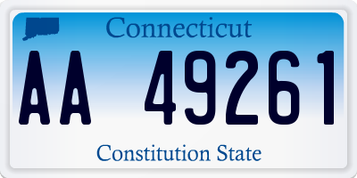 CT license plate AA49261