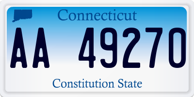 CT license plate AA49270