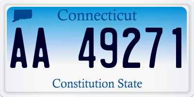 CT license plate AA49271