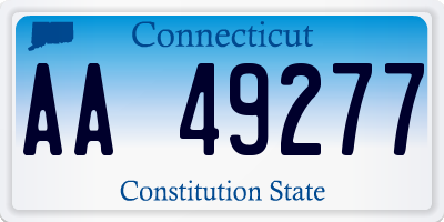 CT license plate AA49277