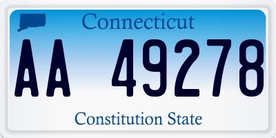 CT license plate AA49278