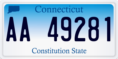 CT license plate AA49281