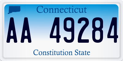 CT license plate AA49284